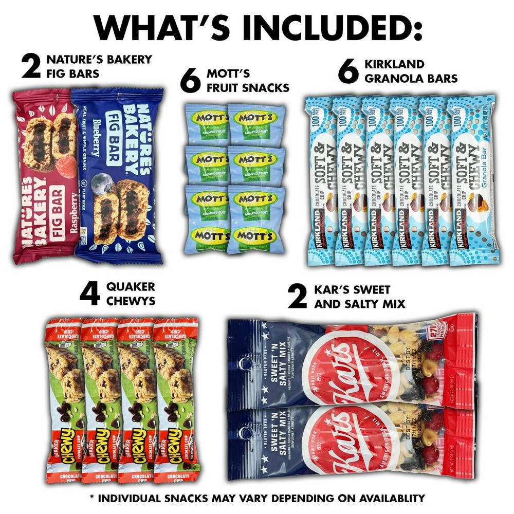 Healthy Snack Box, Fruit Snacks, Granola Bars, Crackers, Nuts (45 Count) Sampler