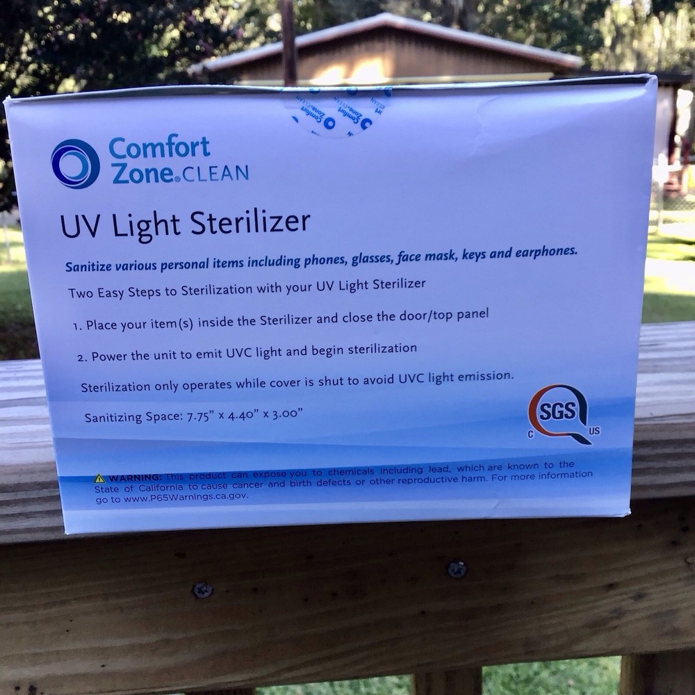 COMFORT ZONE CLEAN UV LIGHT STERILIZER