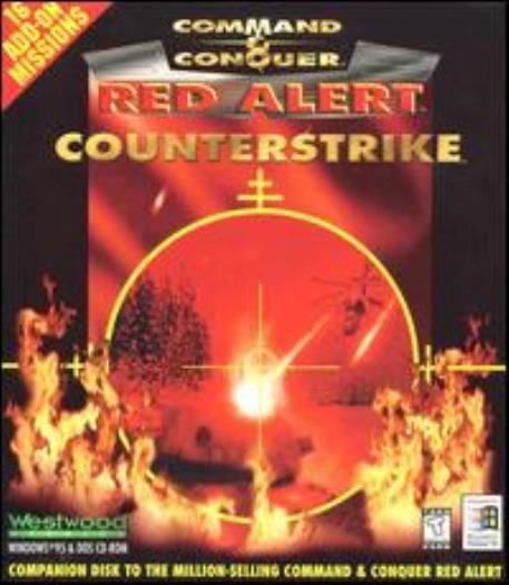 Command & Conquer Red Alert Counterstrike PC CD defend battle RTS game add-on!