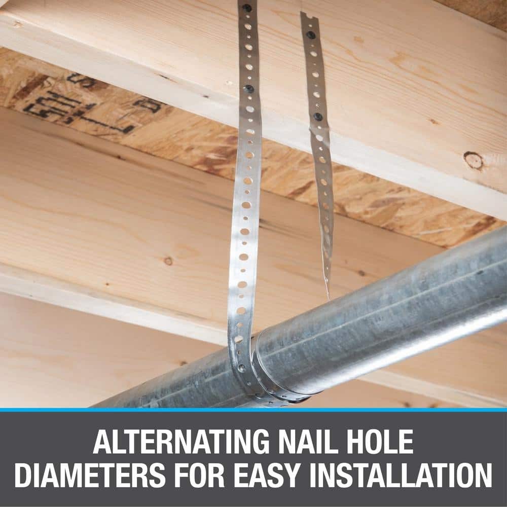 3/4 In. X 25 Ft. 28-Gauge Galvanized Pipe Hanger Strap (2-Pack)