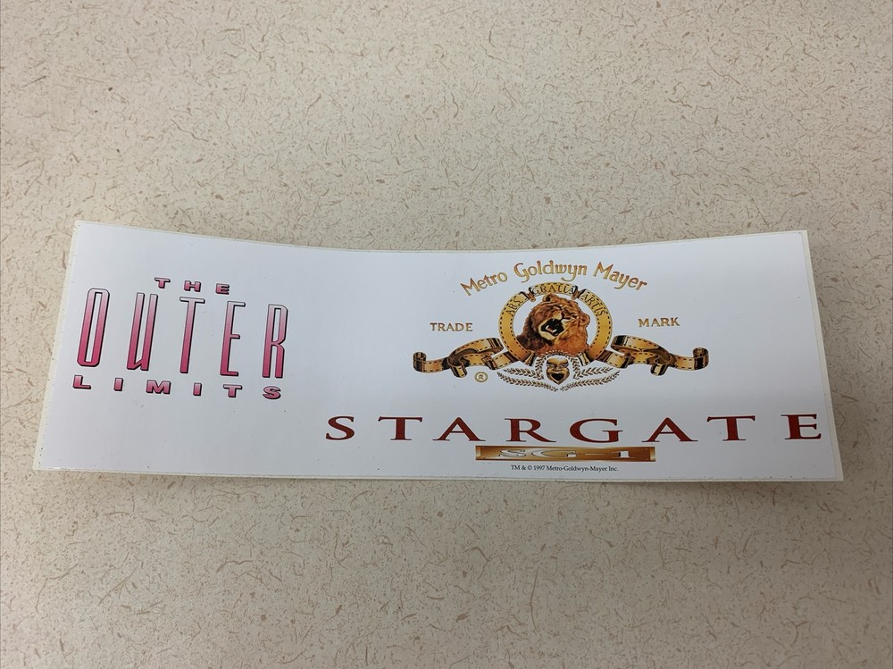 The OUTER limits Sticker MGM Stargate SG-1 New 9”x3”
