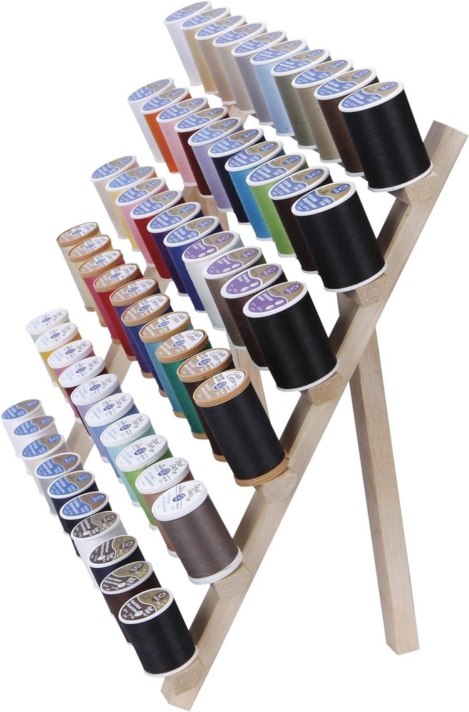 Wooden Thread Rack Unfinished Rustic Wall Mount or Tabletop Storage