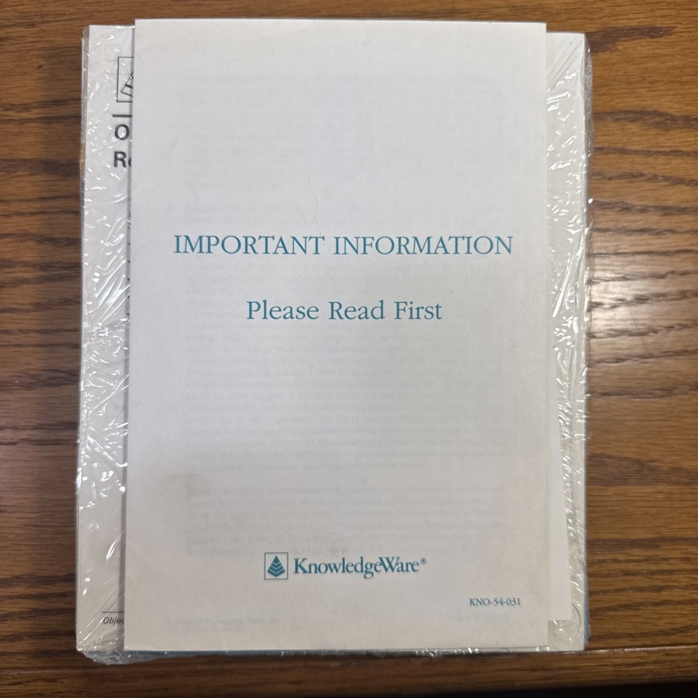 Knowledgeware ObjectView 1.2 SQL Smart Development Tool Client Server Applicati