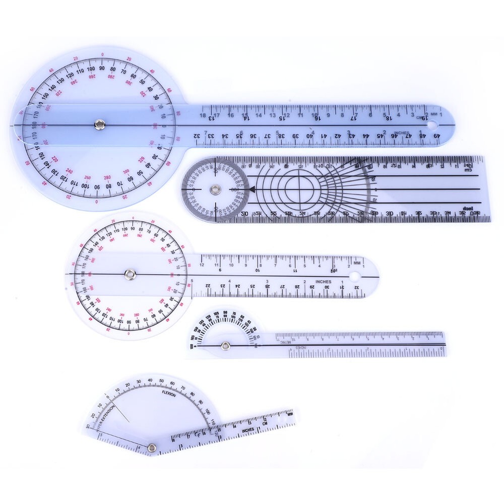 5Pcs 6/8/10inch Protractor Angle Ruler Spinal Goniometer