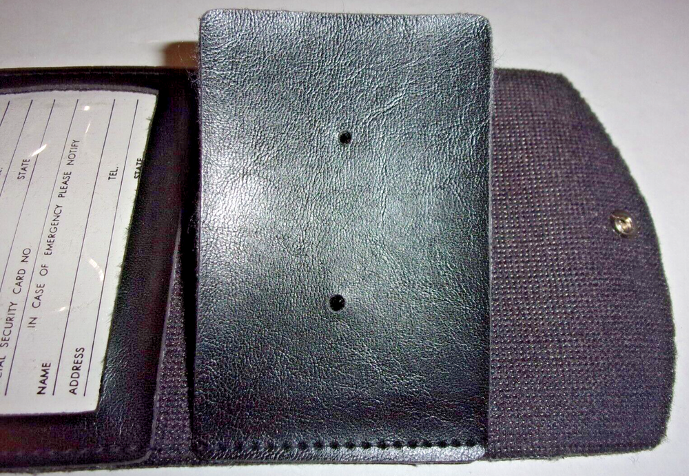 LEATHER MILITARY ID WALLET HOLDS ID CARD