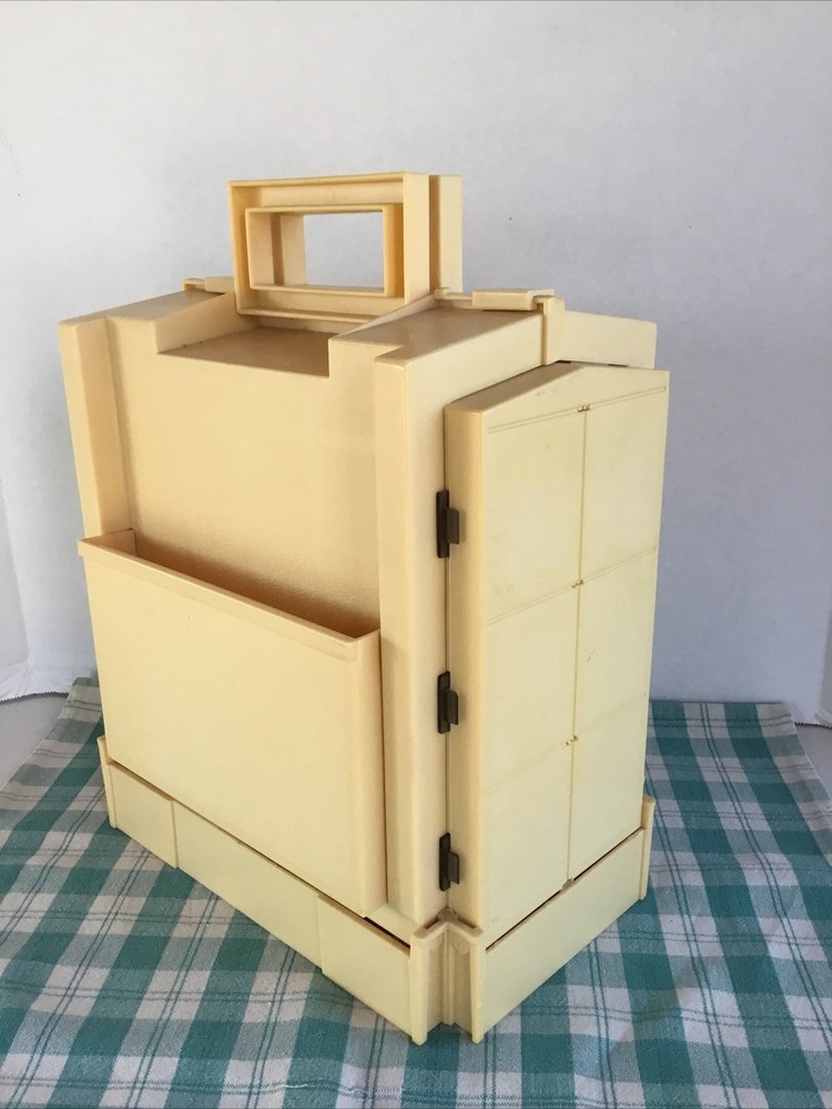 Vintage Sewing Box Caddy 1983 Folding 50 Spool Thread Bobbin Organizer  EUC