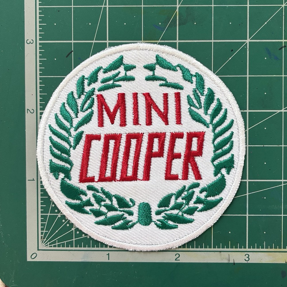 Iron-On Embroidered Mini Cooper Patch 3"×3"