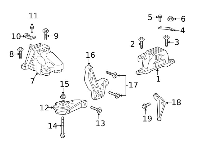 Genuine GM Automatic Transmission Support 23351594