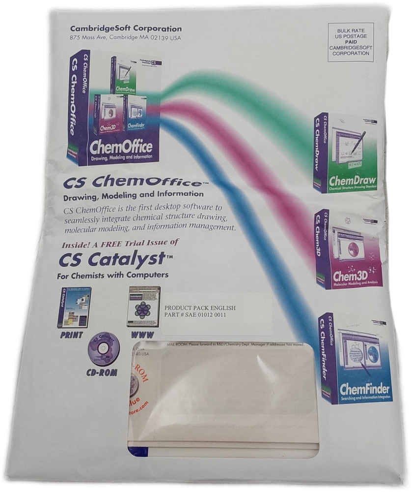 CambridgeSoft CS Chem3D Molecular Modeling Analysis Software CD