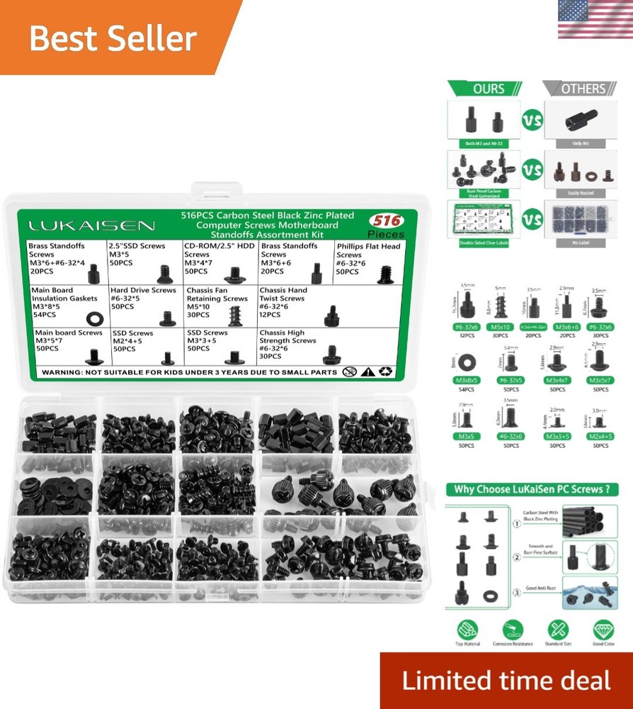 Complete 516PCS Screw Set for Motherboard & PC Assembly - High Quality & Durable