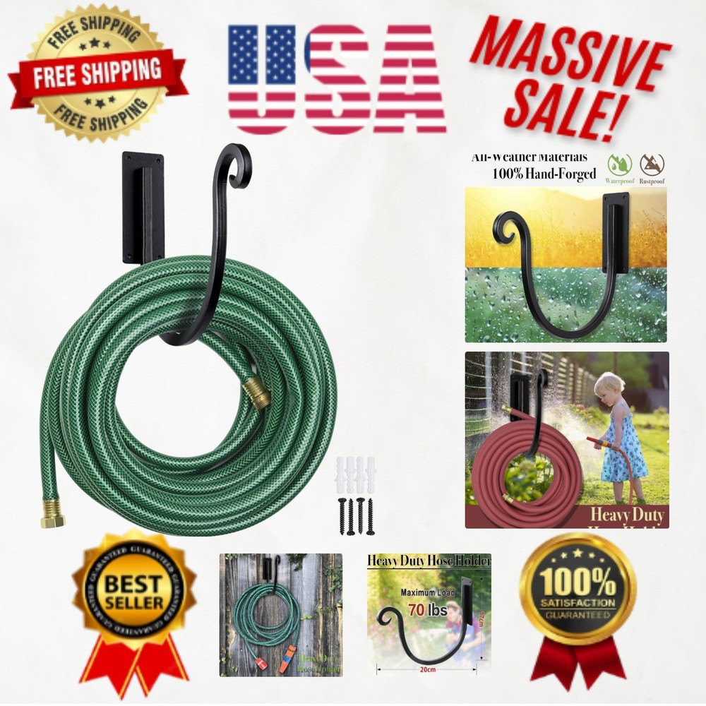 Decorative 8-Inch Heavy Duty Hose Hanger - Rust Resistant Wall Mount Holder