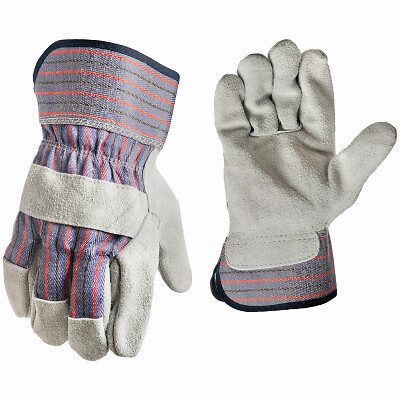 True Grip 99221-26 Double Leather Palm Work Gloves, Men's Medium - Quantity 6