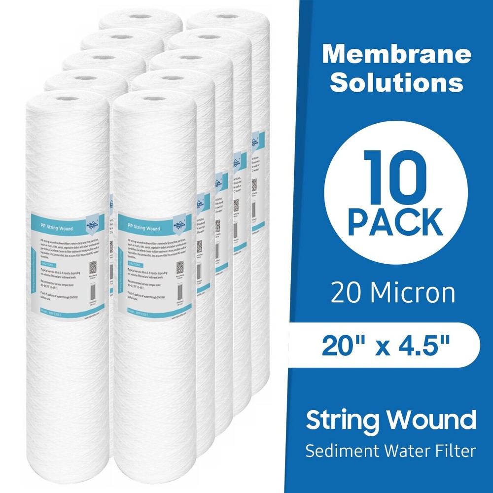 20 Micron 20"x4.5" Big Blue String Wound Sediment Water Filter for SimPure DB20P