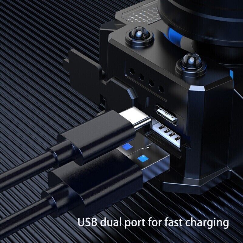 USB RechargeableLED Headlamp Zoomable 5-Modes Headlight Head TorchFlashlight