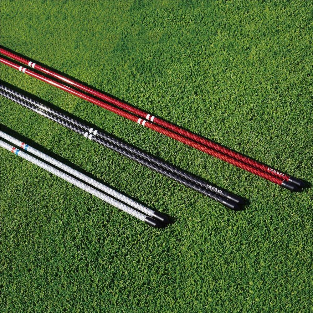 AUTHENTIC Vessel Golf Carbon Fiber Alignment Stick 36inch Silver 2 Set Training
