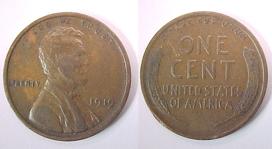 1919 P Lincoln Cent Extremely Fine XF