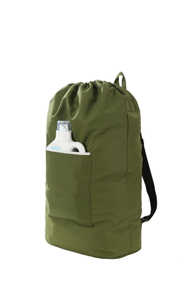 Canvas Laundry bag, Washable Laundry backpack, Adjustable Straps, Large Front...