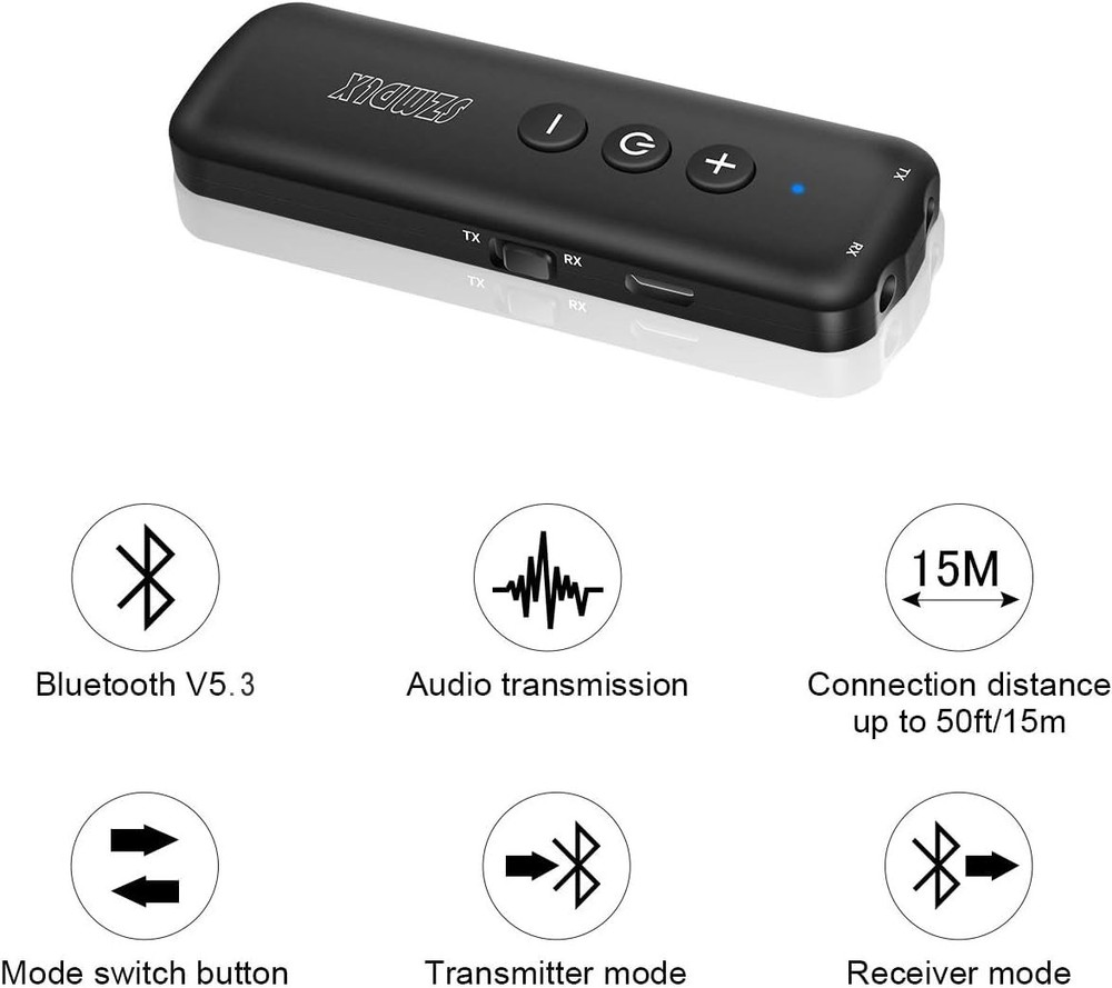 Bluetooth 5.3 Transmitter 3 in 1,Bluetooth Receiver,Wireless Adapter, Bluetoo...