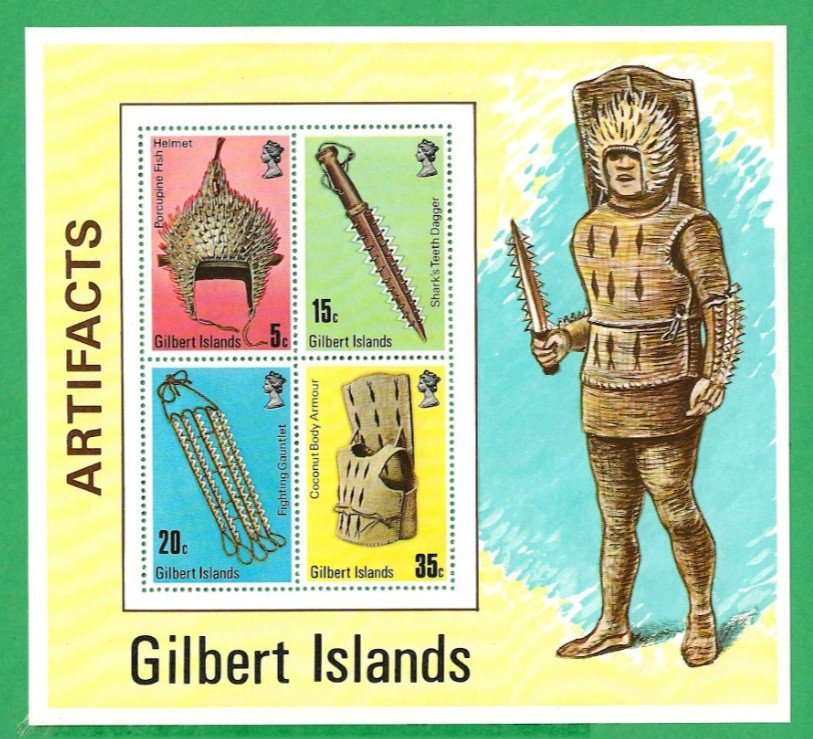 GILBERT ISLANDS ~ 1976 ARTIFACT'S MINI SHEET ~ MNH