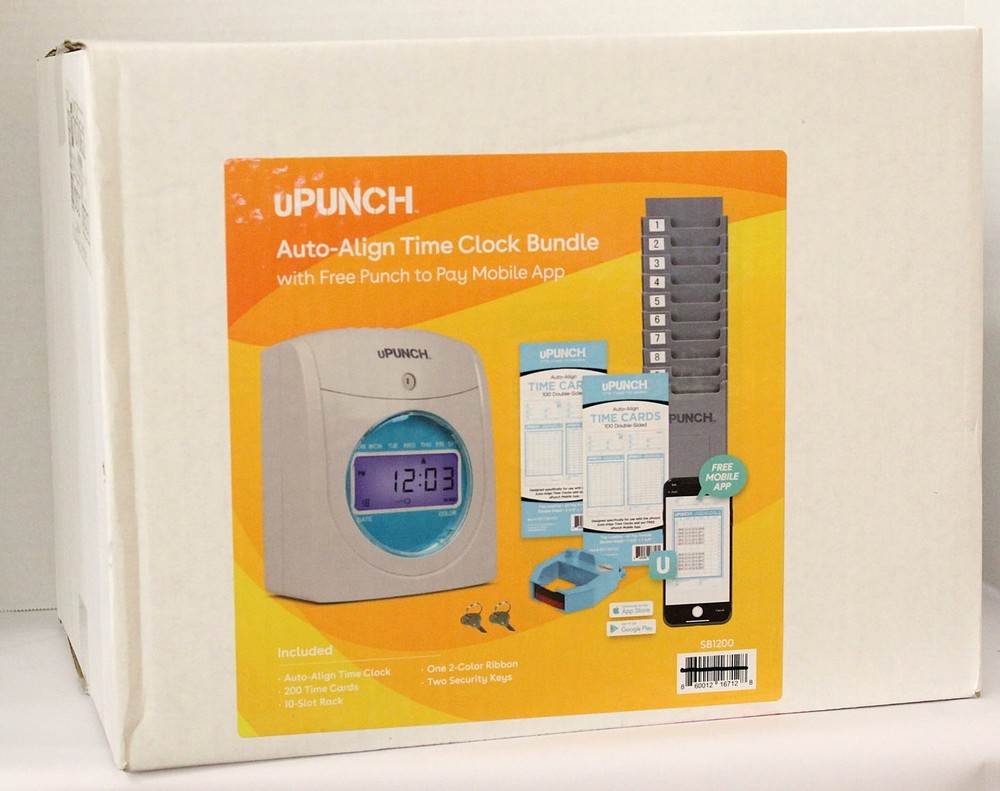 uPUNCH Auto-Align Time Clock Bundle w/ Free Punch Pay Mobile App