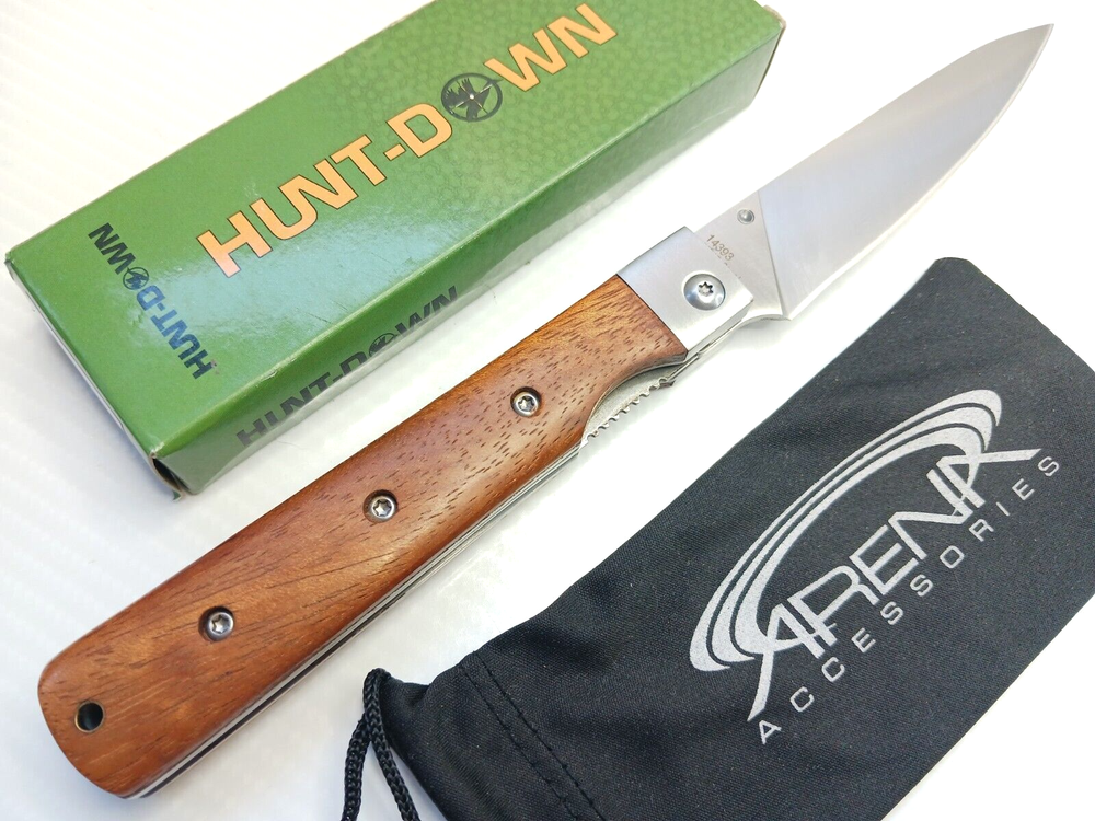 Chef's Kitchen Folding 9" inch Pocket Knife Liner Locking Folder Wood Handle EDC