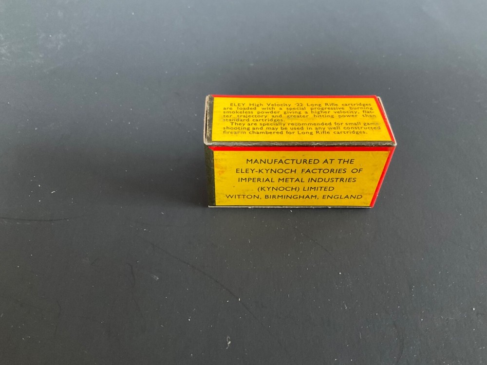 EMPTY 22 AMMO BOX ELEY long Rifle Rabbit MINTY England #2
