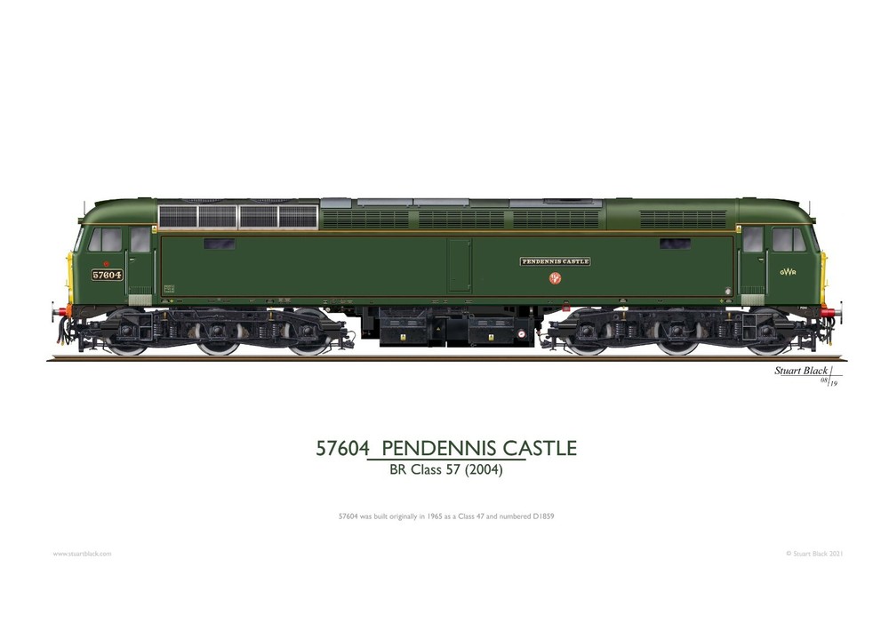 BR Class 57 57604 'Pendennis Castle' - Print