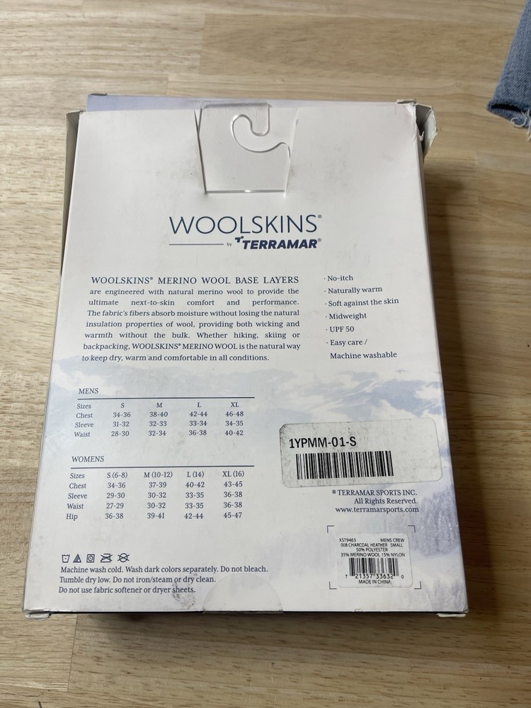 Terramar Woolskins 2.0 Base Layer Top - UPF 50, Merino Wool, Long Sleeve