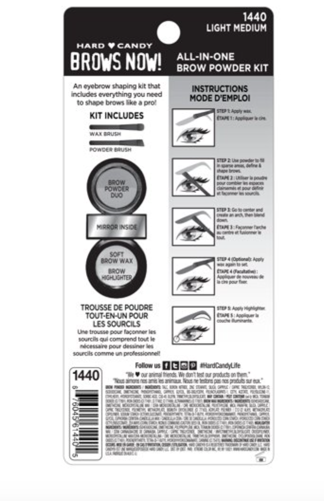 Hard Candy BROWS NOW! All In One Brow Powder Kit Light / Medium Sealed!