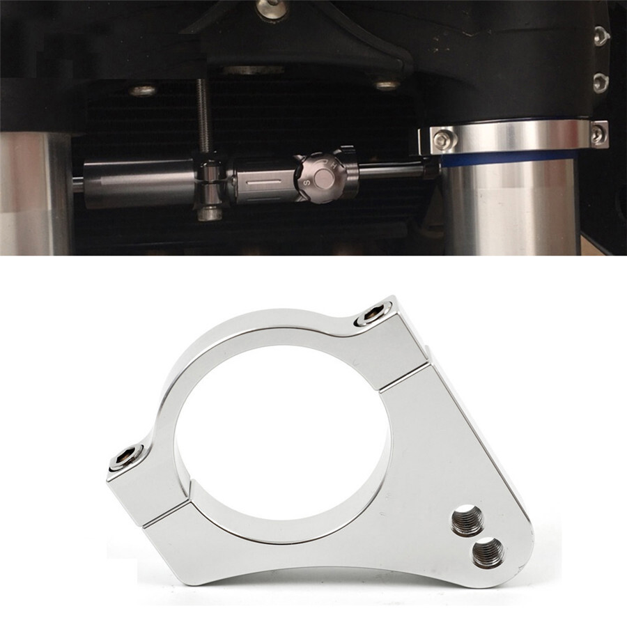 56mm Aluminium Motorcycle Fork Steering Damper Mounting Bracket Clamp Universal