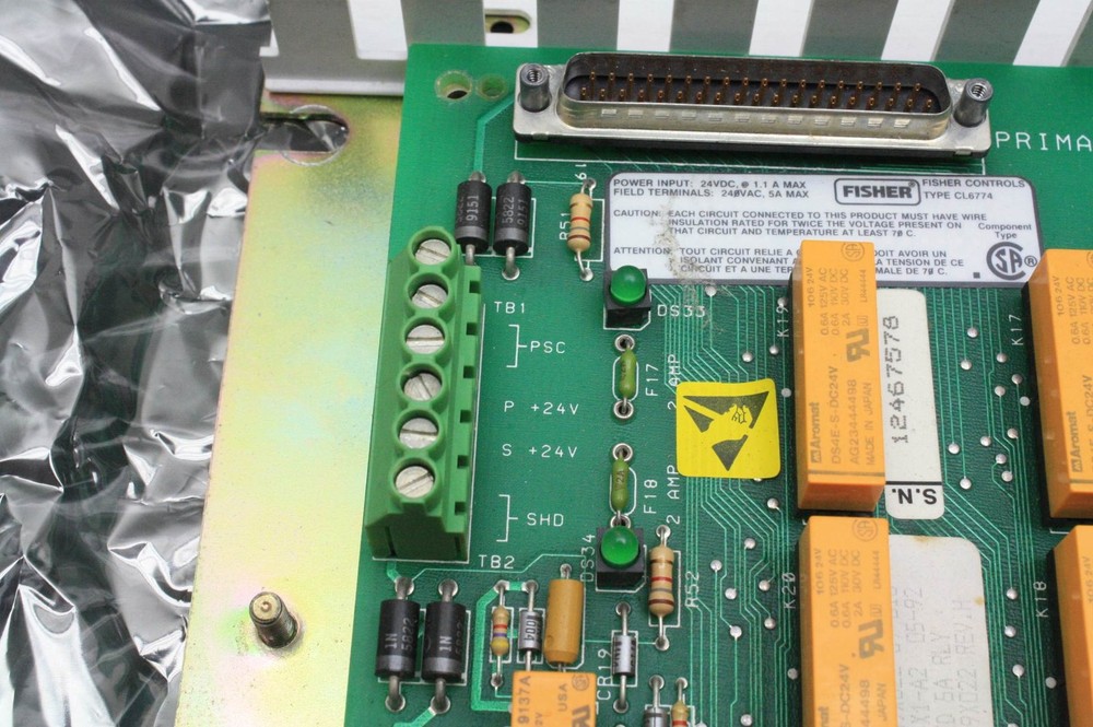 Fisher Controls CL6774 Relay Output I/O Board