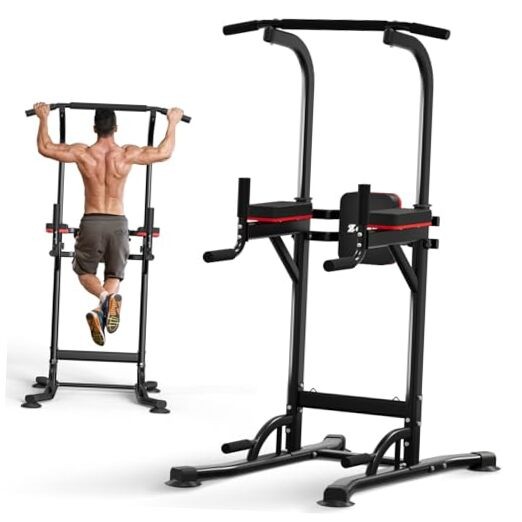 Pull Up Bar, Multi-Function Pull Up Dip Bar Station, Home Gym Workout Black