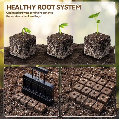 2 Pcs Soil Blocker Makers for Seed Starting 4 Cell Soil Blocker Hand Held 2