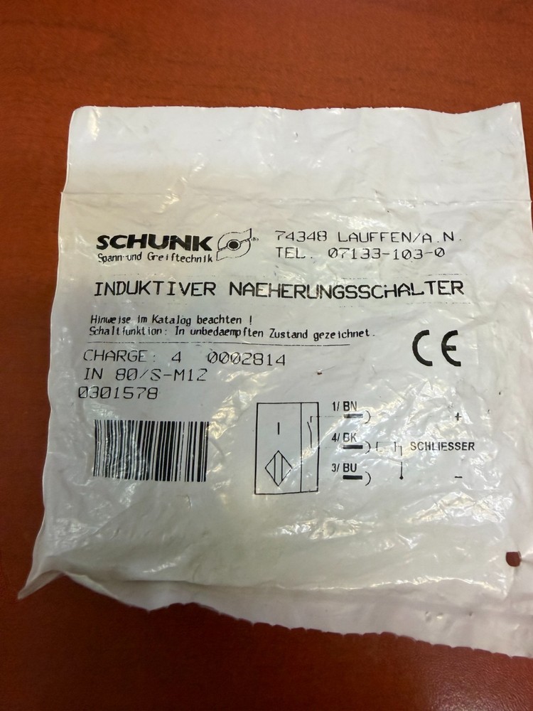 Schunk IN80-S-M12 Proximity Sensor Switch 0301578