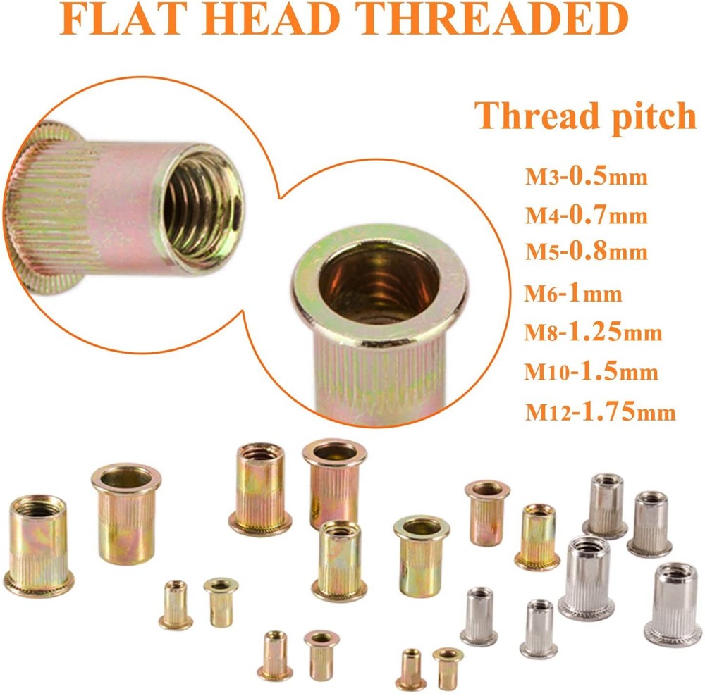 1510pc Rivet Nut Gun Kit Rivnut Setting Tools Nut Setter Tool Hand Blind Riveter