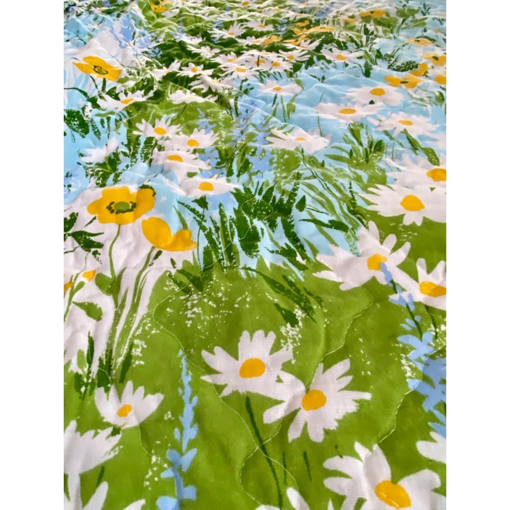 Daisy Pattern Bed Bedroom Spread & 2 Pillow Case Set Flower Handmade READ