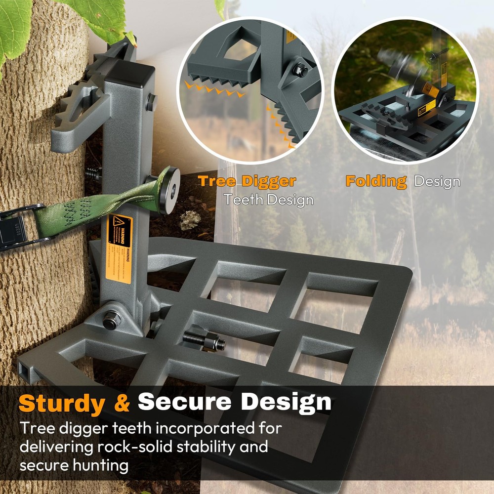 Tomaki Saddle Hunting Platform, Aluminum Adjustable Tree Green