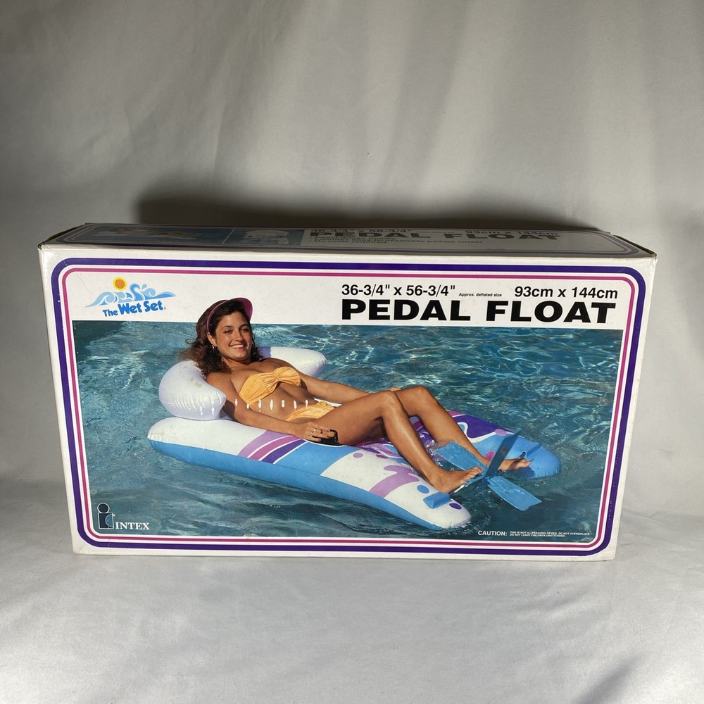 Vintage 1991 Intex The Wet Set Inflatable Pedal Float, Never Used New in Box