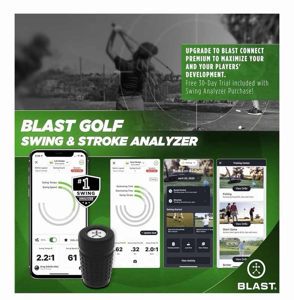 Blast Motion Golf Swing & Stroke Analyzer - Real-time Feedback, Swing Metrics ⛳️