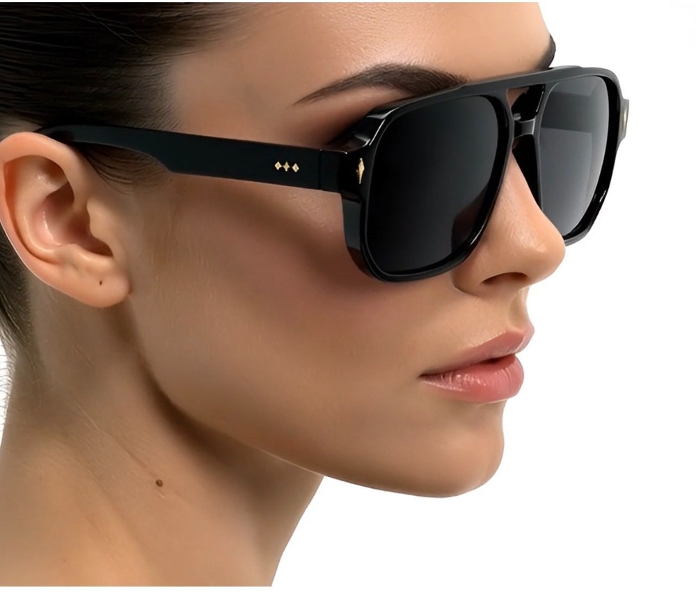 Retro Pilot Aviator Style Oversized Square Rectangular Frame Fashion Shades New