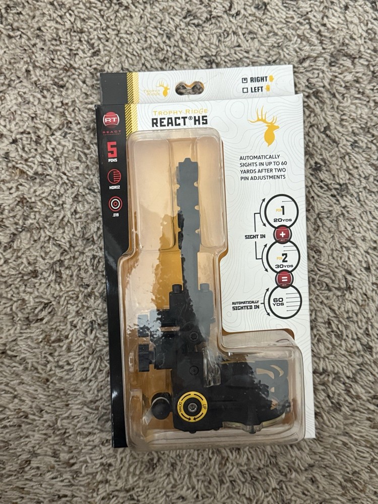 Trophy Ridge React H5 5-Pin Bow Sight AS855 Right/Left Compound Black