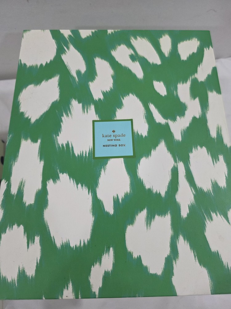 Kate Spade Nesting Boxes Poke A Dot And Green/white- Size Small And Medium