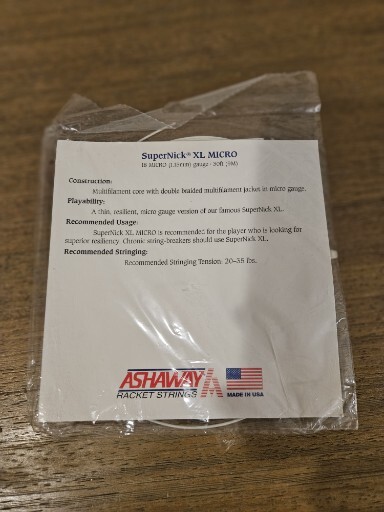 Ashaway SUPERNICK XL Micro Squash String 18 Micro gauge 30 ft