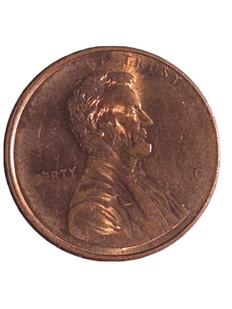 2000 Penny struck through massive grease, date, Cracked Die Error etc.