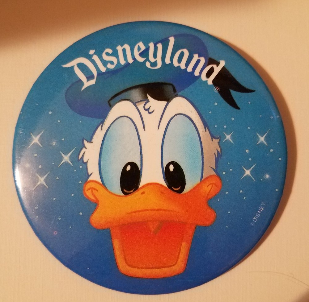 Disneyland Donald Duck Button Pinback Disney Pin