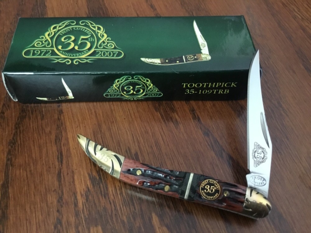 Frost 35th anniversary Toothpick Folding Pocket Knife 35-109TRB