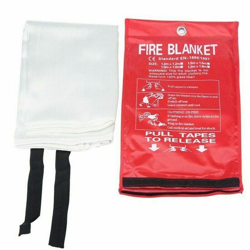 US Large Fire Blanket Fireproof For Home Kitchen Office Caravan Emergency Safety