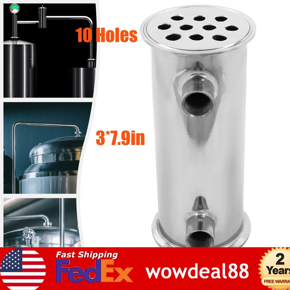 3" Tri Clamp Dephlegmator Condenser for Moonshine Reflux Still Column w 1/2" npt
