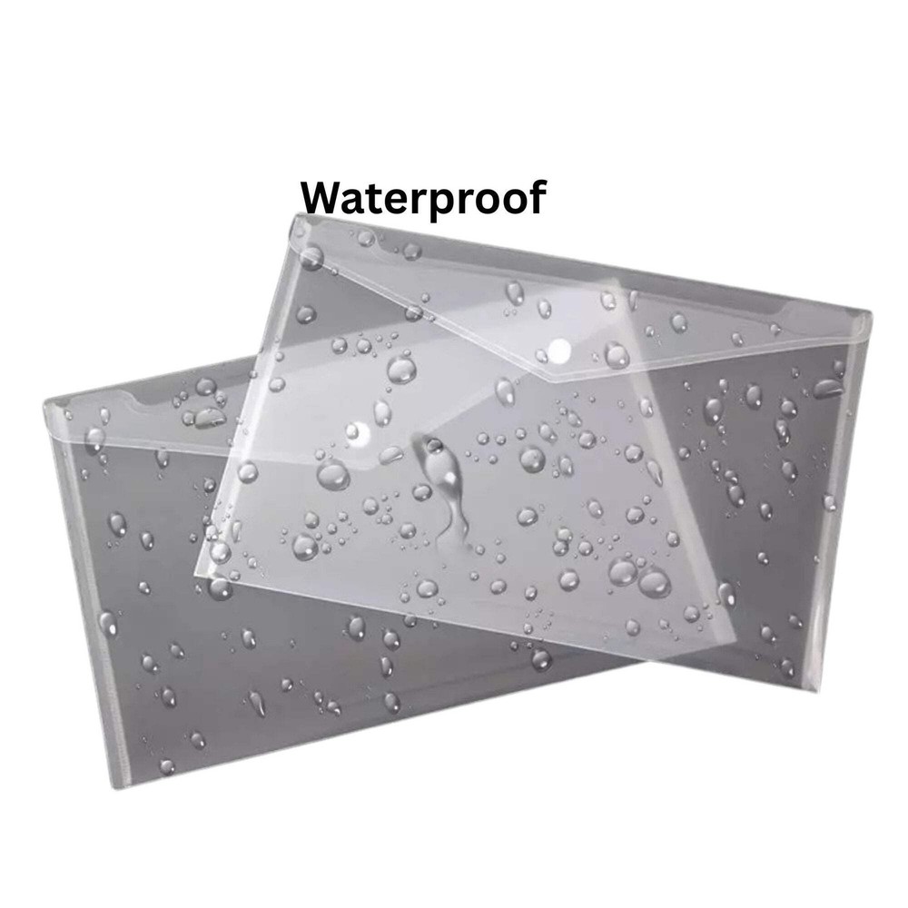 Clear Document Folders – 5.7" x 9.8" Expandable Waterproof Envelopes: 2 Pack