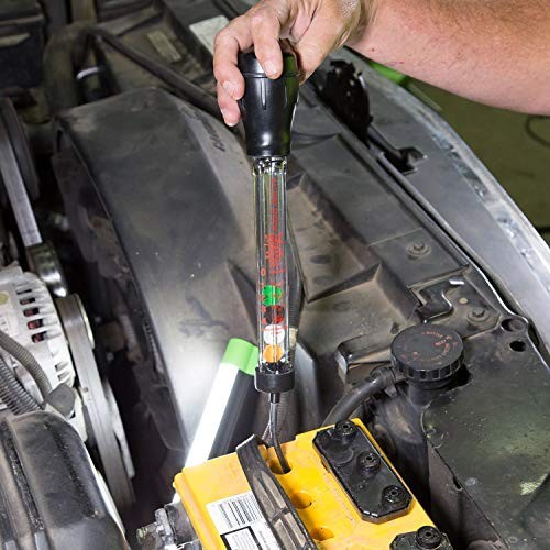 Battery Hydrometer Tester - 16.25" Floating Disc, Accurate Specific Gravity, Eas